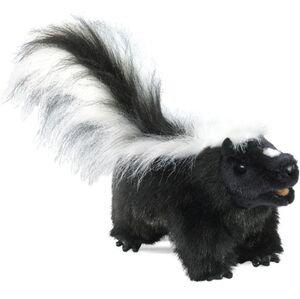 Folkmanis Realistic Plush Black and White Skunk Animal Plush Hand Puppet Toy